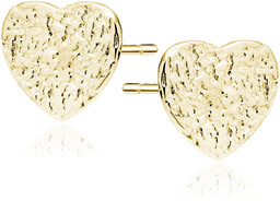 Delikatne pozłacane srebrne kolczyki wyciskane serca serduszka heart