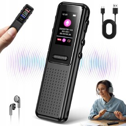 Dyktafon Profesjonalny 64GB Z Aktywacją Głosową W Czarnej