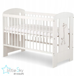 Klupś Łóżeczko Białe Safari Żyrafa 120 X 60