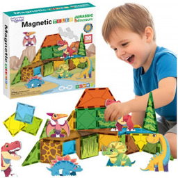 Klocki Magnetyczne Konstrukcyjne 7,5cm Dino 30 el