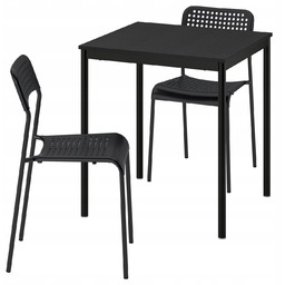 Sandsberg Stół i 2 krzesła czarny czarny/czarny 67x67