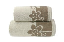 Greno Ręcznik Paloma 2 70x140 beżowy kwiatki 450g/m2