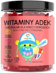 Naturalne Żelki Witamina ADEK (Dzieci&Dorośli), Myvita, 120 sztuk