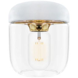 Acorn Klosz Biały/Polerowany Mosiądz UMAGE, biały, szkło