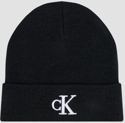 CALVIN KLEIN Czarna czapka męska z haftowanym logo