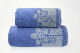 Greno Ręcznik Paloma 2 70x140 niebieski kwiatki 450g/m2