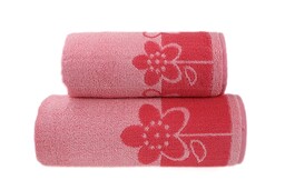 Greno Ręcznik Paloma 2 70x140 różowy kwiatki 450g/m2