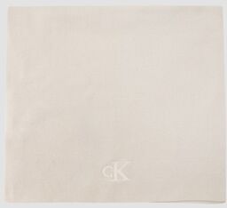 CALVIN KLEIN Beżowy damski szalik z haftowanym logo