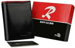 Portfel czarny z czerwonym elementem Ronaldo N4-VT BLACK-RED