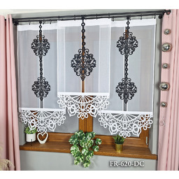 Firanki panelowe nowoczesne 3 panele z dekorami FR620-DC