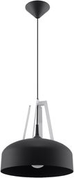 Lampa Wisząca CASCO Czarna/Białe Drewno - Sollux