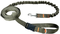 Smycz dla Psa z Amortyzatorem 280cm KHAKI Regulowana