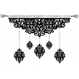 Firana nowoczesna Ekran ażur Girlanda z kryształkami Glamur