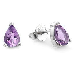 LILU 7 Srebrne kolczyki z ametystami małe sztyft