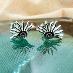 Pakamera Srebrne kolczyki z cyrkonią , eleganckie sztyfty,