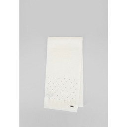 Szalik damski z ozdobnymi cyrkoniami kremowy