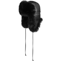 Czapka Pilotka Fake Leather by Lierys, czarny, One