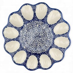 Talerz na jajka, jajecznik dek. Magm Ceramika Bolesławiec