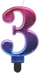 Świeczka cyferka Night Sky metaliczna - 3 -