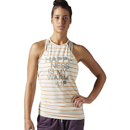 Reebok damski T-shirt w paski Y, czarny/kreda, 2