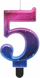 Świeczka cyferka Night Sky metaliczna - 5 -
