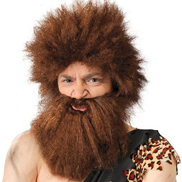 Peruka i broda dzikiego jaskiniowca