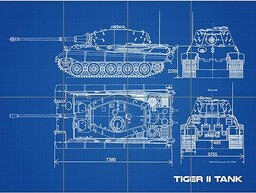 Artery8 Tygrys II Panzerkampfwagen Plan Plan Heavy Tank