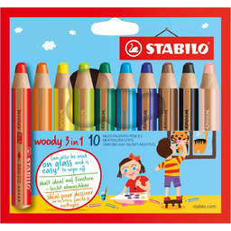 Stabilo, Kredki Woody Pudełko 10 Szt.