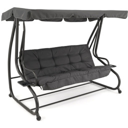 Huśtawka ogrodowa GRACJA YN8209 Czarny Poduszki ciemne szare
