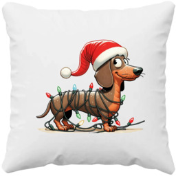 Świąteczny jamnik - poduszka na prezent