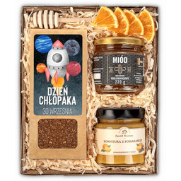 Prezent na dzień chłopaka zestaw prezentowy miód