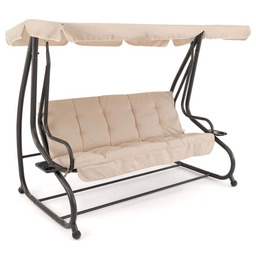 Huśtawka ogrodowa GRACJA YN8209 Czarny Poduszki beżowe