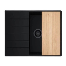 Globalo Virella 45.1 BL Granitowy Czarny Zlewozmywak prostokątny