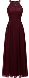 Dressystar Suknia z Koronką i Szyfonem bez Rękawów