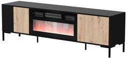 Cama Meble Szafka RTV MERCI 180x40x53,5 czarny/dąb artisan