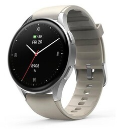 Hama Smartwatch 8900 srebrna koperta, beżowy pasek silikonowy