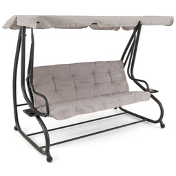 Huśtawka ogrodowa GRACJA YN8209 Czarny Poduszki jasne szare