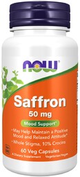 Now Foods, Szafran (Saffron) 50 mg, 60 kapsułek