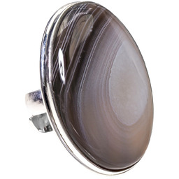 Agat Botswana Piękny Pierścionek Srebro R10-26 Certyfikat Unikat