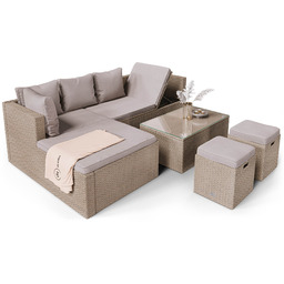 Zestaw mebli ogrodowych Bologna Beżowy/Jasnoszary