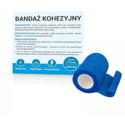 Bandaż kohezyjny 4,5mx7,5cm kolor niebieski, 1szt.