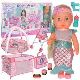 Lalka Bobas 36cm Syrenka Interaktywna Zestaw XXL Opiekunka