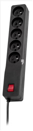 Listwa przeciwprzepięciowa ZX 510, 1L, 1,0m, czarna