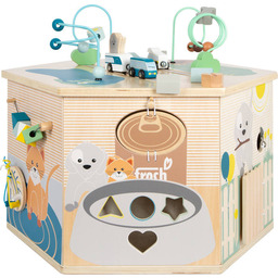 Drewniana kostka edukacyjna aktywizująca Pies i kot 12231-Small