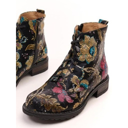 Pakamera Botki skórzane - suwak + sznurówki (6378)