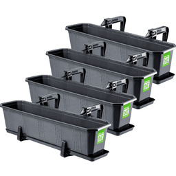 Doniczka balkonowa z uchwytami grafit Oste 60 cm,