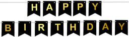Baner flagi czarny z napisem Happy Birthday -