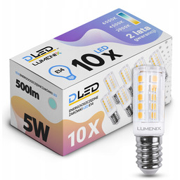 10x Żarówka Led E14 mini 5W 500lm Neutralna