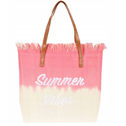 Torba plażowa bawełniana duża na lato rączki suwak