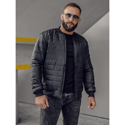 Kurtka męska przejściowa pikowana bomberka czarna Denley MY-02A2